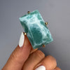 Larimar rectangle cabochon cuff ring
