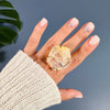 Golden healer faceted freeform chunky ring