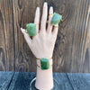 Freeform faceted green quartz cuff bracelet