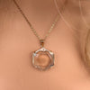 Small crystal hexagon pendant