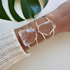 Freeform faceted crystal cuff bracelet
