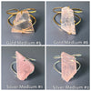 Chunky freeform faceted rose quartz statement cuff bracelet