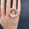 Crystal hexagon ring