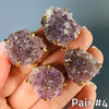 Double drop druzy amethyst dangle earrings