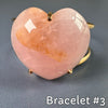 Rose quartz heart statement cuff bracelet