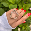 Faceted heart crystal arc ring