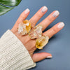 Golden healer faceted freeform chunky ring