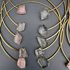 Rose & crystal quartz freeform choker
