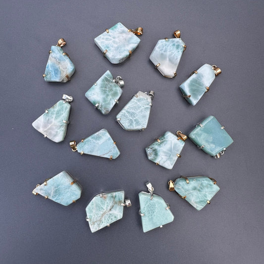 Larimar freeform pendant