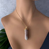 Pink amethyst point pendant