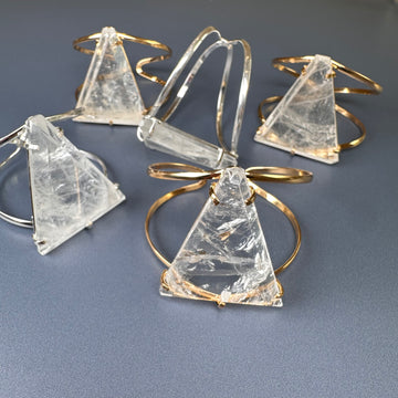Crystal triangle cuff bracelet