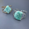 Amazonite freeform faceted cuff bracelet