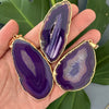 Purple agate slice pendant