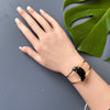 Black onyx crescent moon cuff bracelet