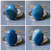 Oval blue agate cuff bracelet
