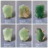 Freeform faceted green quartz crystal ring