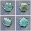 Amazonite freeform faceted cuff bracelet