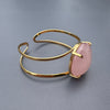 Rose quartz round cuff bracelet