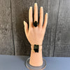 Black obsidian freeform faceted cuff bracelet