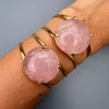 Rose quartz round cuff bracelet