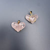 Rose quartz puffy heart pendant
