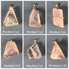 Oversized freeform faceted rose quartz pendant