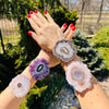 Oversized amethyst stalactite statement cuff bracelet