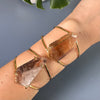 Chunky freeform faceted garden quartz statement cuff bracelet