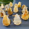 Rutilated quartz teardrop ring