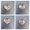 Rose quartz puffy heart pendant