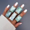 Larimar rectangle cabochon ring