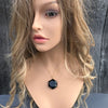 Black obsidian hexagon pendant