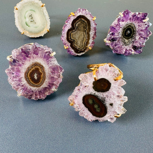 Classic amethyst stalactite statement ring