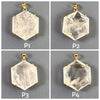Large hexagon crystal quartz pendant
