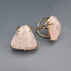 Rose quartz puffy triangle ring