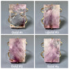 Large faceted rectangle purple amethyst crystal cuff bracelet