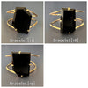 Black obsidian freeform faceted cuff bracelet