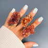 Druzy pink amethyst crystal cluster statement ring