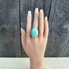 Amazonite oval cabochon ring
