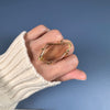 Chunky freeform faceted smoky quartz statement ring