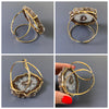 Oversized amethyst stalactite statement cuff bracelet