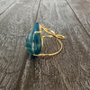 Blue agate pear cuff bracelet