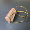 Chunky freeform faceted rose quartz statement cuff bracelet