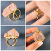 Chunky freeform faceted rose quartz statement ring