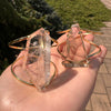Chunky freeform faceted garden quartz statement cuff bracelet
