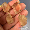 Chunky freeform faceted citrine double drop dangle earrings