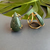Dark green quartz pear shaped ring