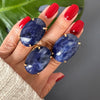 Sodalite oval cabochon ring