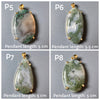 Moss agate mixed shape cabochon pendant