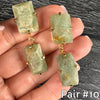 Chunky freeform faceted green quartz double drop dangle earrings